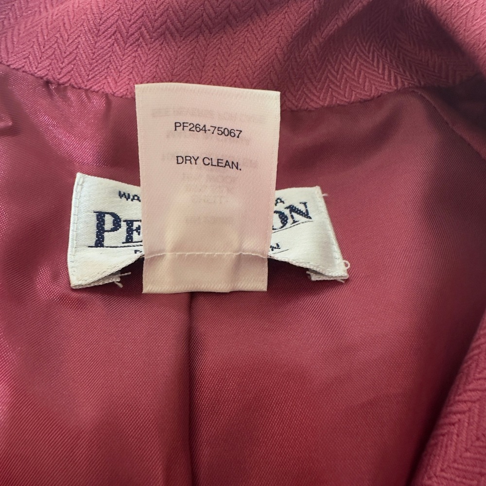 Pendleton Petite Blazer Silk Wool Herringbone But… - image 5